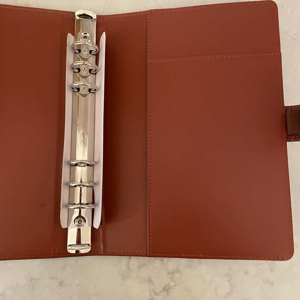 Luxury Checkered A5 Agenda Binder Journal Notepad Gift Brown with extra inserts - Picture 6 of 6